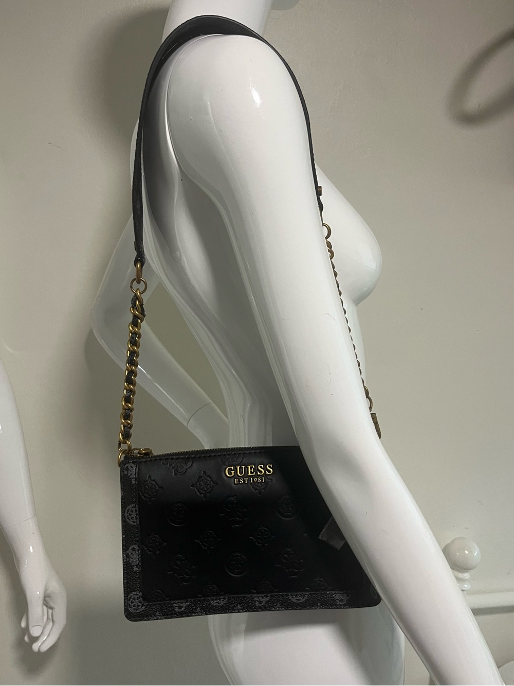 Black Logo Abey Multi Compartment Shoulder Bag